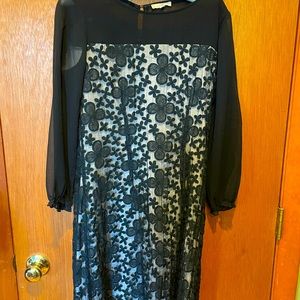 Black lace long sleeve dress